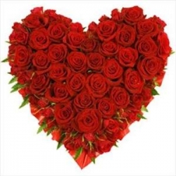 40 Red Roses Heart Shape Arrangement