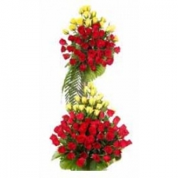 Red And Yellow Roses Flower Bouquet