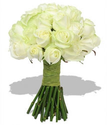 White Roses Hand Tied Bunch