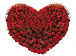Heart Shape Red Rose Arrangment