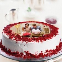 Red Velvet Photo Printed Cake  1 Kg