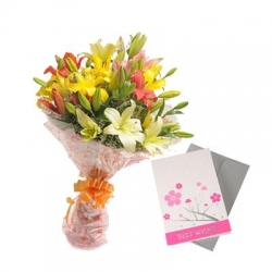 Bouquet Of Lilies Greeting Card