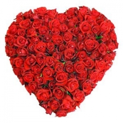 Heart Shape Red Roses Bouquet 