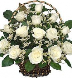 White Rose Basket