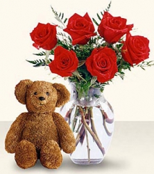 Red Roses And Teddy 