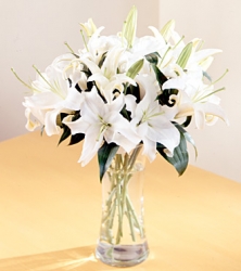  Exotic White Lilies Bouquet 