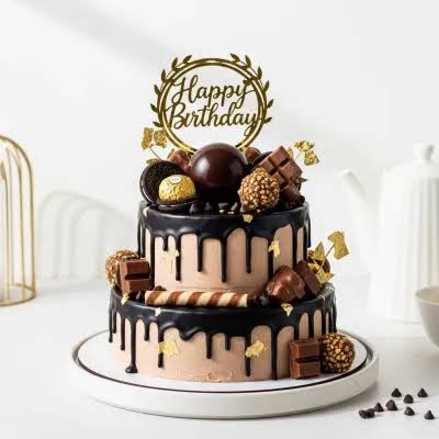 2 Tier Ferrero Rocher Dark Chocolate cake