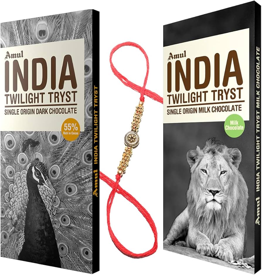 A beautiful Rakhi coupled with Amul India Twilight Tryst