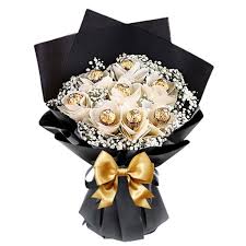 A premium chocolate bouquet OF 8 Ferrero Rocher