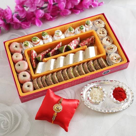 Ambrosian Assorted Mithai with Fancy Rakhi combo