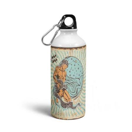 Aquarius Zodiac Sign Printed Sipper Bottles for Astrology Fans