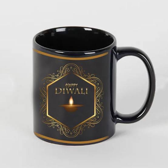 Black Coffee Mug - Personalized Diwali Gift