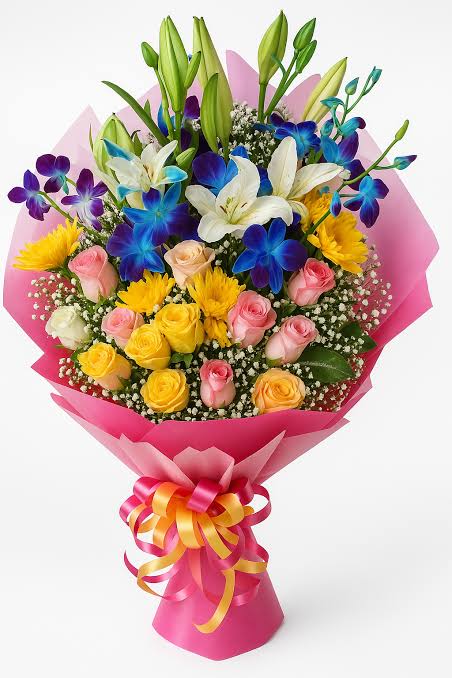 Blissful Multicolored Bouquet - Birthday & Anniversary Flowers