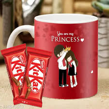 Charming Red Coffee Mug with Kit Kat chocolate