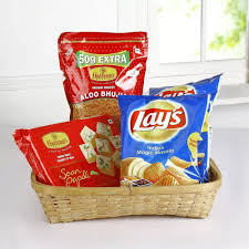 Combo of Crunchy Namkeen, Soan Papdi, and Chips