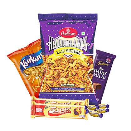 Crunchy Namkeen & Sumptuous Chocolate combo