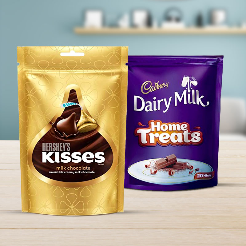 Dairy Milk Home Treat and Hershey's Kisses paired together