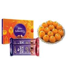 Delicious Chocolate and Famous Indian Ladoo gift
