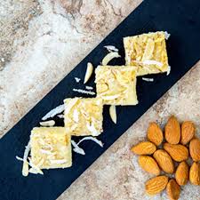 Delicious Coconut Burfi with Nutritious Badam.