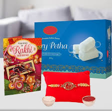 Designer Om Rakhi with Yummy Dry Petha