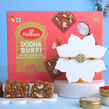 Designer Rakhi Paired with Dodha Burfi