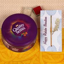 Designer Rakhi paired with Quality Street Chocolate