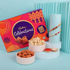 Designer Rakhi with Cadbury celebration & Dry fruits