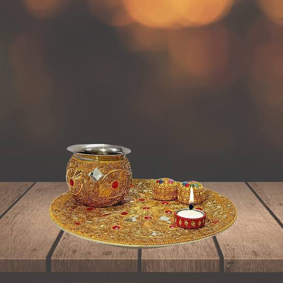 "Divine Chhath Puja Steel Thali Set"