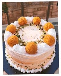 Eggless Vanilla Cake with Motichoor  Ladoo cake -500grams