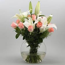 Exotic White & Pink Flower Arrangement