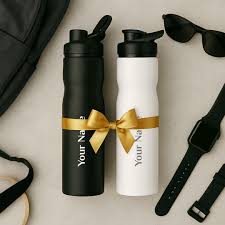 Exquisite White & Black Personalized Sipper