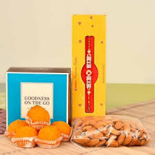 Famous Motichoor ladoo Paired with Fancy Rakhi & Almond