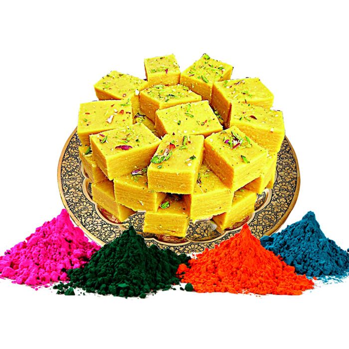 Famous Soan Papdi and Gulal gift hamper for holi