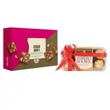 Ferrero Rocher box combined with delectable Dodha Burfi