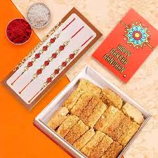 Gorgeous Rakhi with Milk Cake Treat