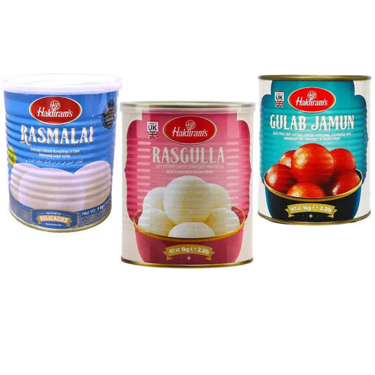 Haldiram's Trio Sweet Celebration Gift Hamper (Rasmalai, Rasgulla & Gulab Jamun)