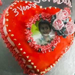Heart Shape Photo Printed Strawberry cake 1 kg