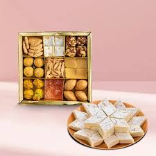 Kaju Katli Mithai and Mix Mithai paired together