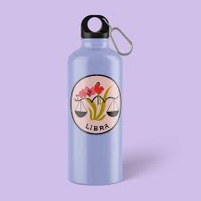 Libra Zodiac Sign Printed Sipper Bottles for Astrology Fans