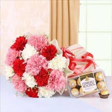 Lovely Carnation Bouquet with Ferrero.