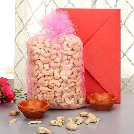 Myflowersshops Festive Cashew & Diya Pack