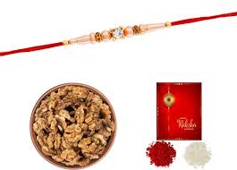 Nutritious Walnut with Fancy Rakhi and Greeting card