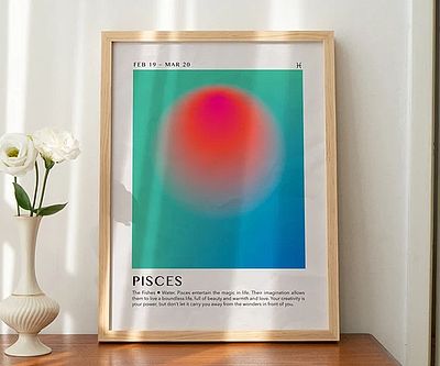 Personalised Tabletop Frame for Pisces Zodiac Sign