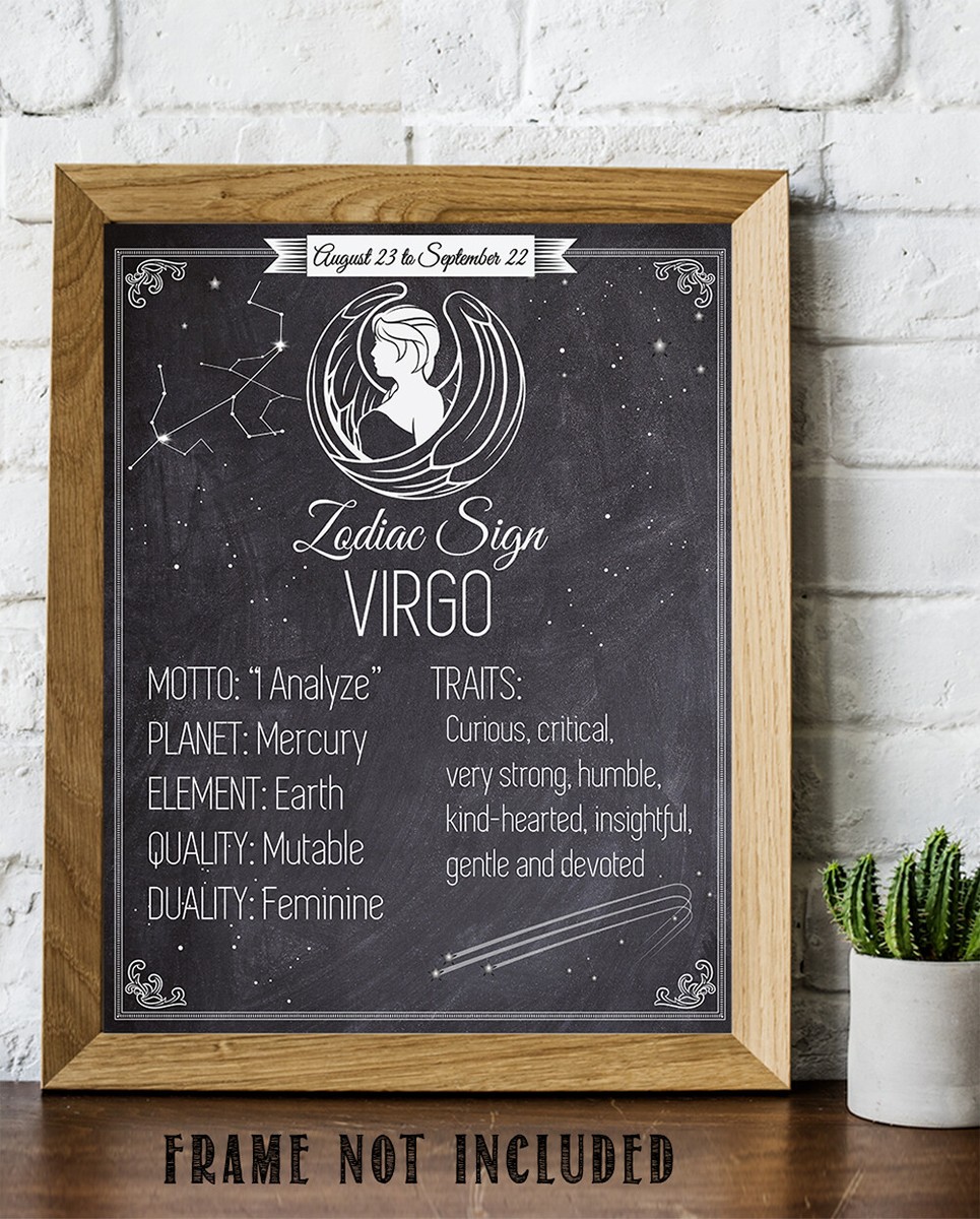 Personalised Tabletop Frame for Virgo Zodiac Sign