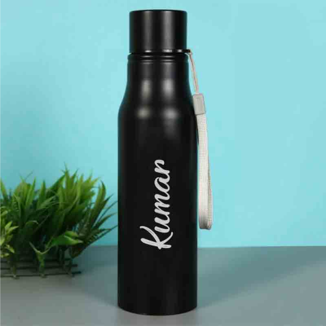 Personalized Black Water Bottle