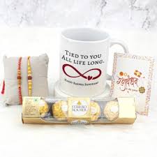 Personalized Coffee Mug with Fancy Rakhi & Ferrero Rocher box