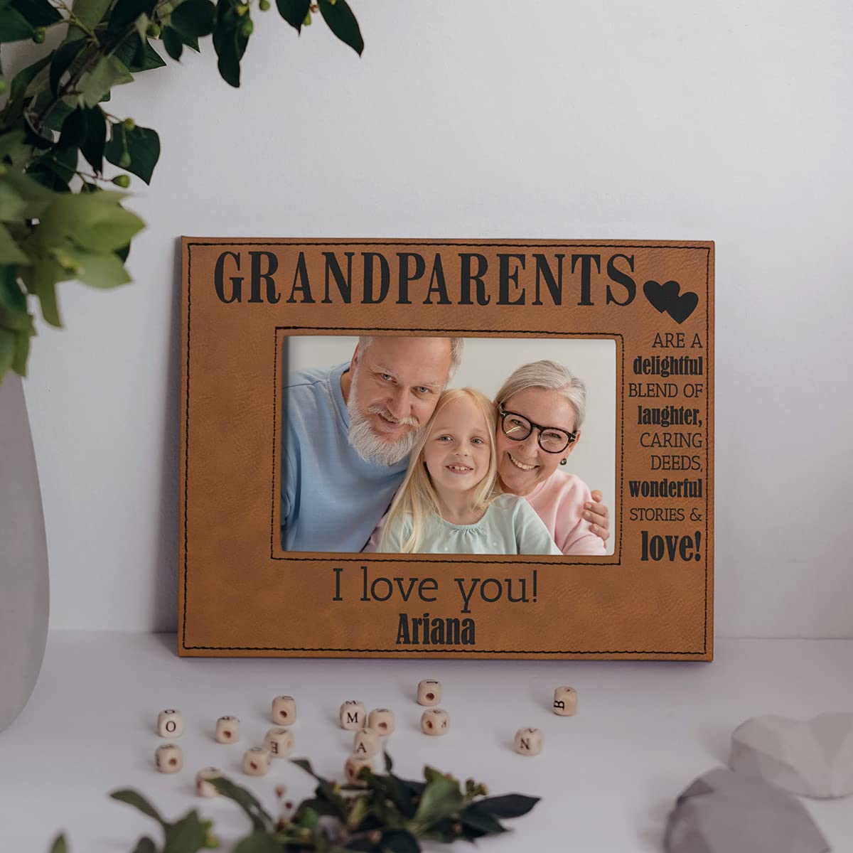Personalized Hanging Photo frame for Grandparents