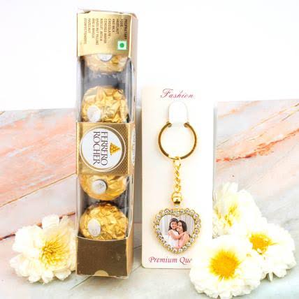 Personalized Key Chain paired with Ferrero Rocher box