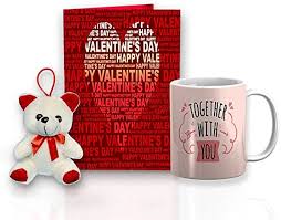 Personalized mug cute teddy and Greeting card gift hamper