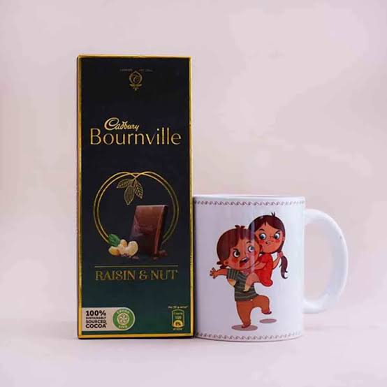 Personalized Rakhi Special Coffee Mug with Fancy Rakhi and Bournville Chocolate combo